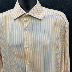 Brandolini Dress Shirt Men's 16.5 Striped LS French Cuff Button Up Made In Italy